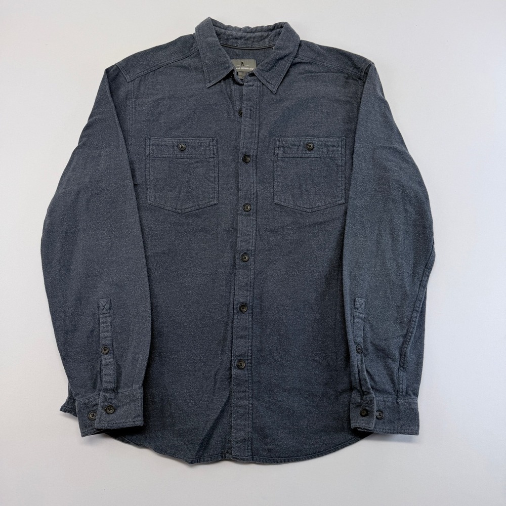 Royal Robbins Mens Large Gray Long Sleeve Button Down Flannel Shirt Standard Fit